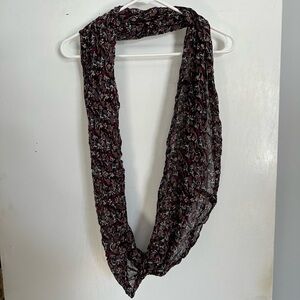 FREE LOFT Floral Infinity Scarf - Black and pink